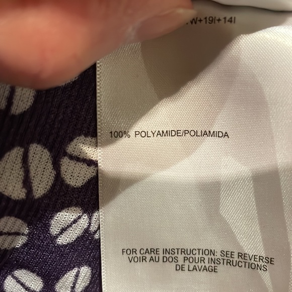 Mexx purple with white coffee bean patterned, fitted short sleeve top - Picture 7 of 7